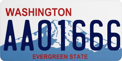 WA license plate AAO1666