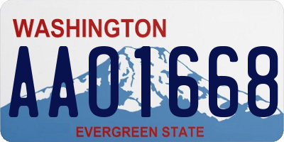 WA license plate AAO1668