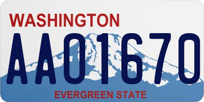 WA license plate AAO1670
