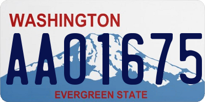 WA license plate AAO1675