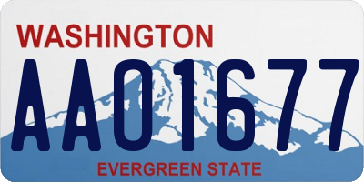 WA license plate AAO1677