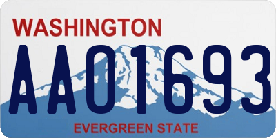 WA license plate AAO1693
