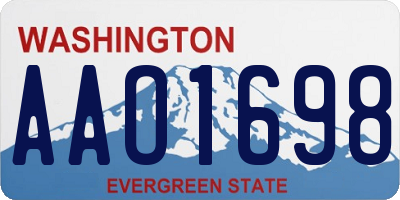WA license plate AAO1698