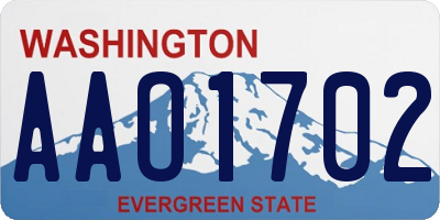 WA license plate AAO1702