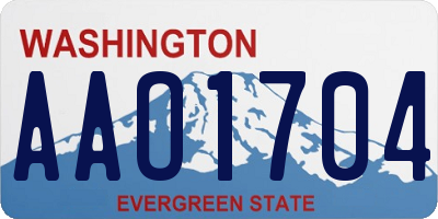 WA license plate AAO1704