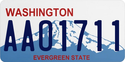 WA license plate AAO1711