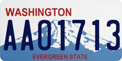 WA license plate AAO1713