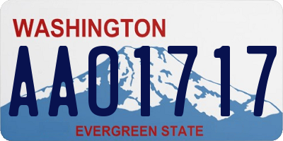WA license plate AAO1717