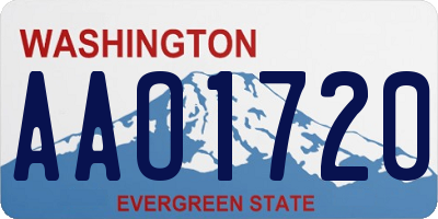 WA license plate AAO1720