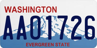 WA license plate AAO1726