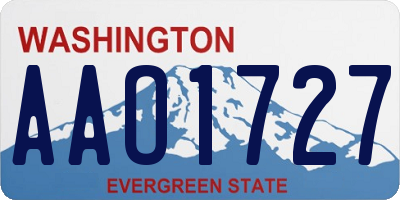 WA license plate AAO1727