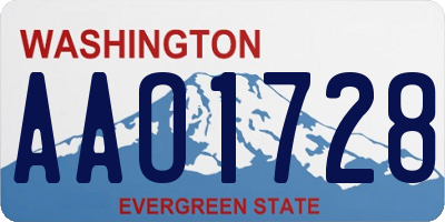 WA license plate AAO1728