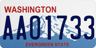WA license plate AAO1733
