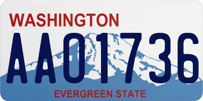 WA license plate AAO1736