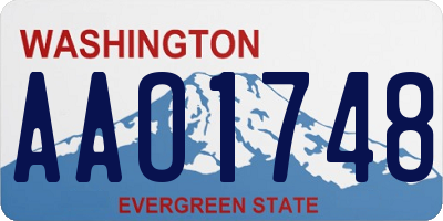 WA license plate AAO1748