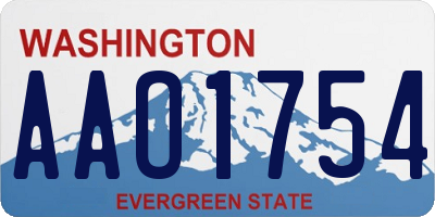 WA license plate AAO1754