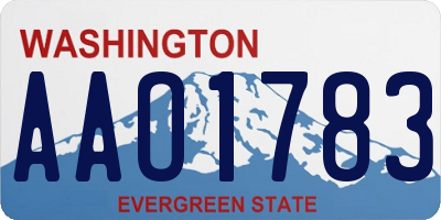 WA license plate AAO1783
