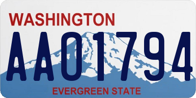 WA license plate AAO1794