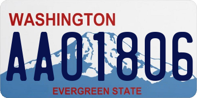 WA license plate AAO1806