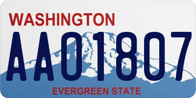 WA license plate AAO1807