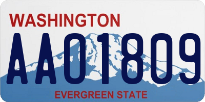 WA license plate AAO1809