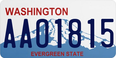 WA license plate AAO1815