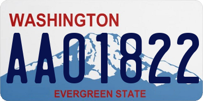 WA license plate AAO1822