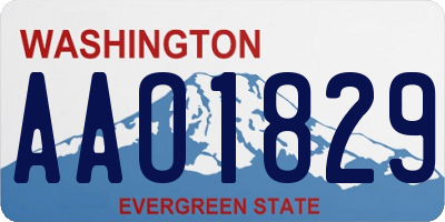WA license plate AAO1829
