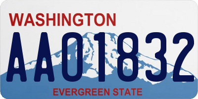 WA license plate AAO1832
