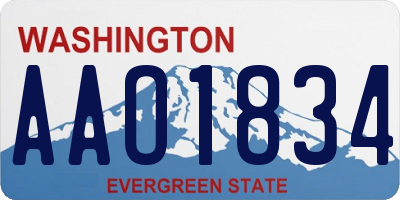 WA license plate AAO1834