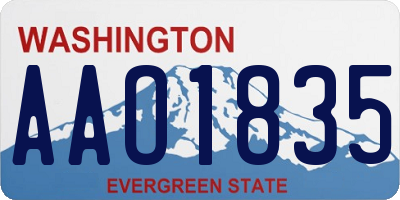 WA license plate AAO1835