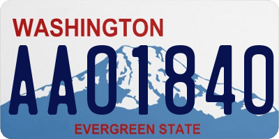 WA license plate AAO1840
