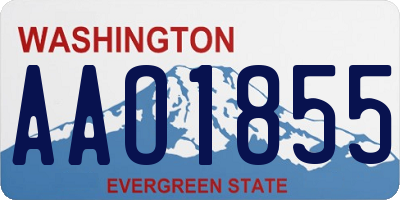 WA license plate AAO1855