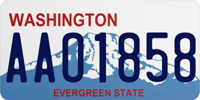 WA license plate AAO1858