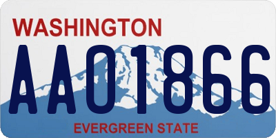 WA license plate AAO1866