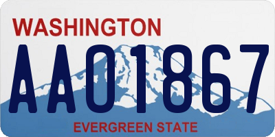 WA license plate AAO1867