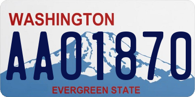 WA license plate AAO1870