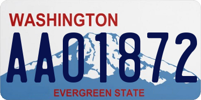 WA license plate AAO1872