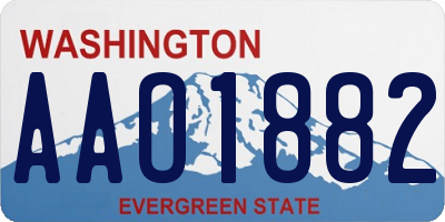 WA license plate AAO1882