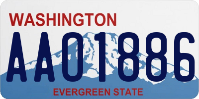 WA license plate AAO1886