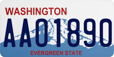WA license plate AAO1890