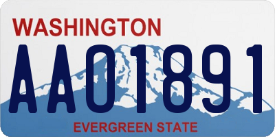WA license plate AAO1891
