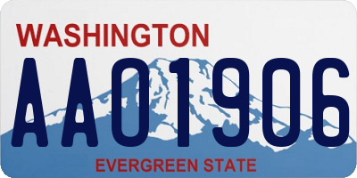 WA license plate AAO1906