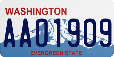 WA license plate AAO1909