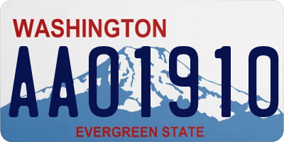 WA license plate AAO1910