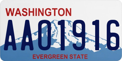 WA license plate AAO1916