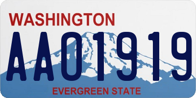 WA license plate AAO1919