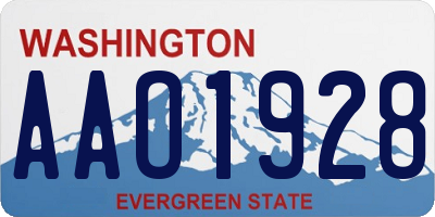 WA license plate AAO1928
