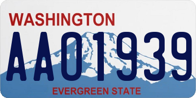 WA license plate AAO1939