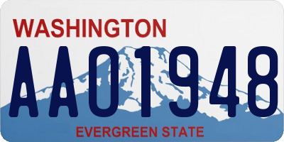 WA license plate AAO1948
